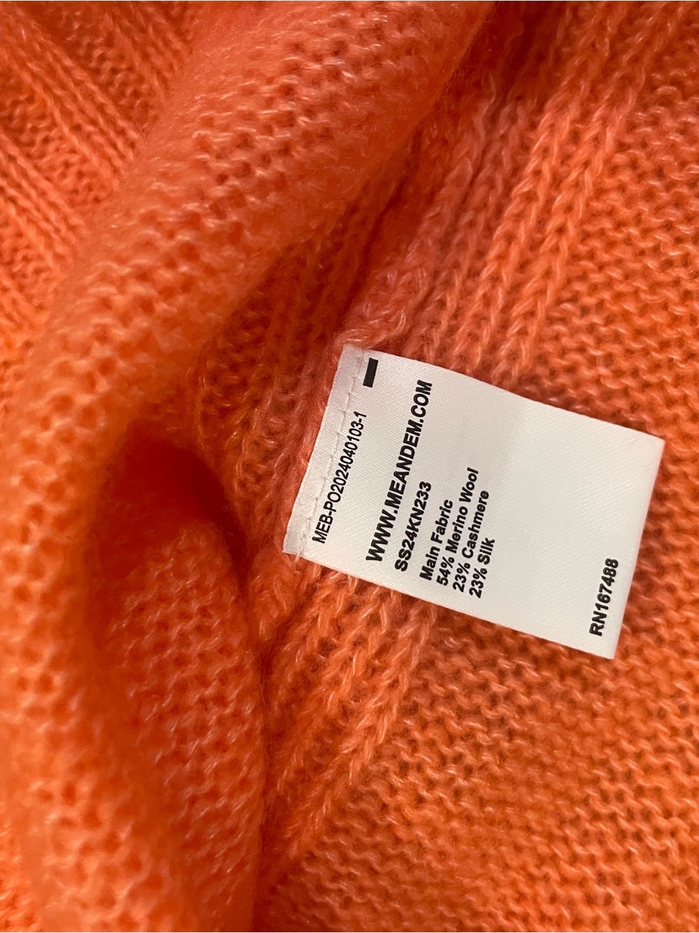 NWT ME+EM Merino Cashmere Silk V Neck Vest (Neon Peach) - Medium - Picture 7 of 9